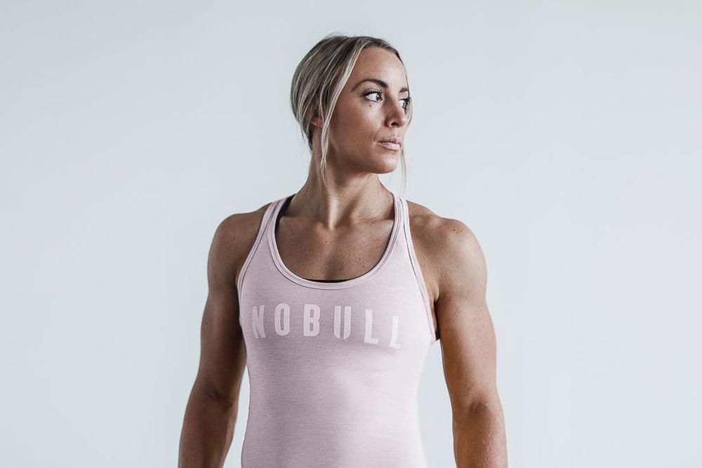 NOBULL Women's Racerback Tank Tops - Dusty Rose - Ireland (8437WRFHI)